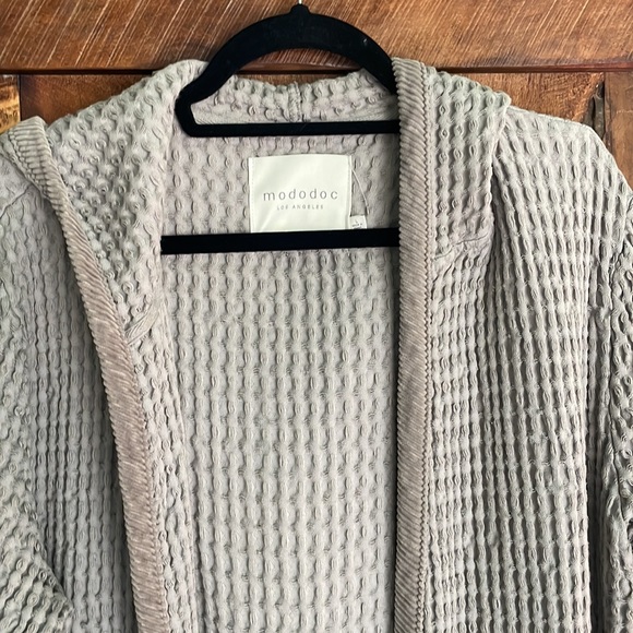 Mododoc gray cotton coat with hood. Size L - Picture 3 of 9